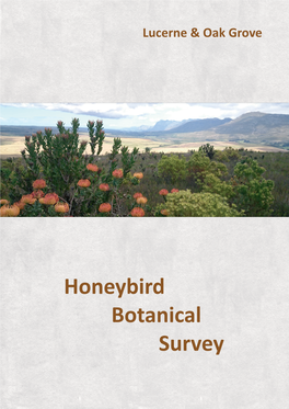 Honeybird Botanical Survey a Botanical Record of Lucerne & Oak Grove