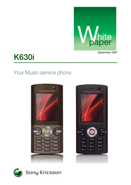 Your Music-Service Phone White Paper K630i Preface