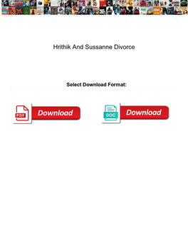 Hrithik and Sussanne Divorce
