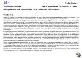 How Could the Great Fire of London Have Been Prevented? Unit Context