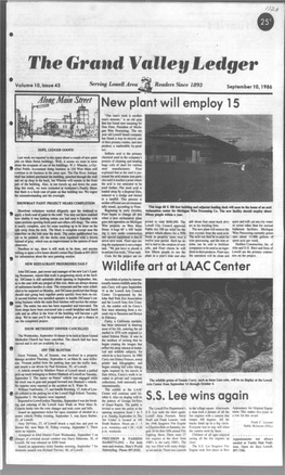 New Plant Will Employ 15 Wildlife Art at LAAC Center S.S. Lee Wins Again