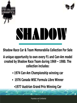 Shadow Car Collection 1969 Thru 1980