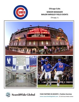 Chicago Cubs SENIOR MANAGER MAJOR WRIGLEY FIELD EVENTS