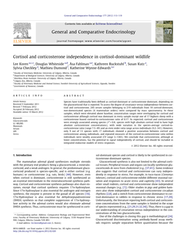 Cortisol and Corticosterone Independence in Cortisol-Dominant