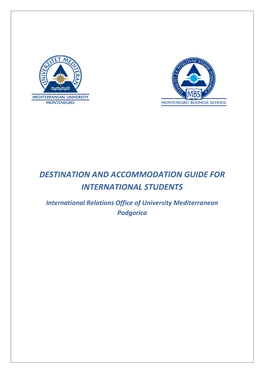 Destination and Accommodation Guide for International Students