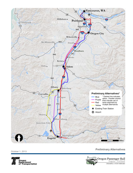 Map and Descriptions of Preliminary Alternatives (Oct 2013)