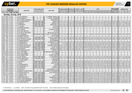Top Leagues Weekend Regular Coupon 26/07/2019 09:51 1 / 5