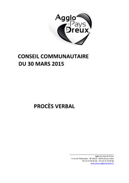 Proces Verbal Conseil 30 Mars 2015