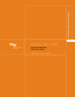 Editorial Style Guide University Publications UCSF Public Affairs