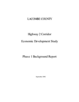 Highway 2 Corridor Economic Development Study Background Report Table of Contents 1