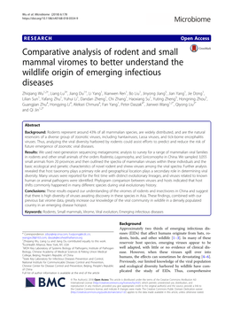 Comparative Analysis of Rodent and Small Mammal Viromes to Better