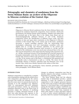 Petrography and Chemistry of Sandstones from the Swiss Molasse Basin: an Archive of the Oligocene to Miocene Evolution of the Central Alps