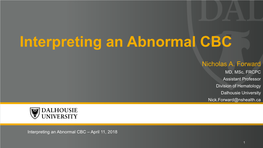 Interpreting an Abnormal CBC