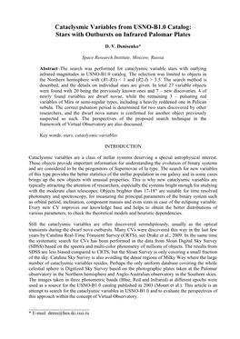 Cataclysmic Variables from USNO-B1.0 Catalog: Stars with Outbursts on Infrared Palomar Plates