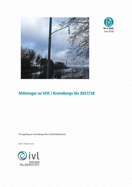 Mätningar Av VOC I Kronobergs Län 2017/18