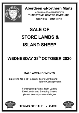 Sale of Store Lambs & Island Sheep
