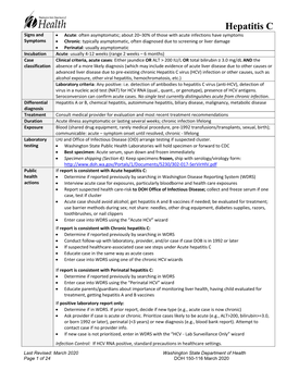 Hepatitis C Reporting Guideline