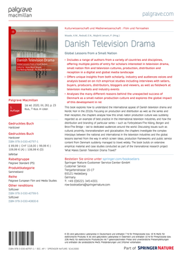 Danish Television Drama Global Lessons from a Small Nation