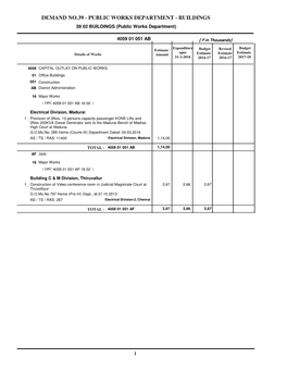 PUBLIC WORKS DEPARTMENT - BUILDINGS 39 02 BUILDINGS (Public Works Department)