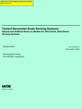 Natural and Artificial Noses As Models for Ultra-Small, Ultra-Dense Sensing Systems