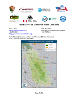 Roundtable on the Crown of the Continent