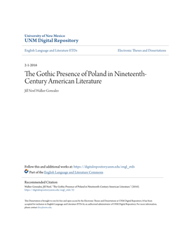The Gothic Presence of Poland in Nineteenth-Century American