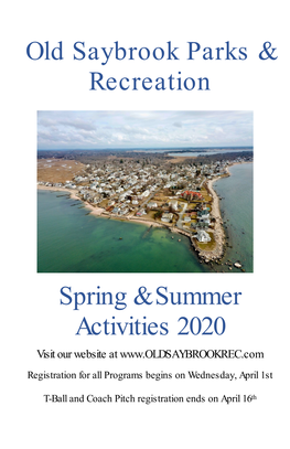 Old Saybrook Parks & Recreation Spring & Summer Activities 2020