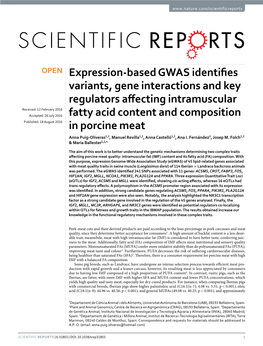 Expression-Based GWAS Identifies Variants, Gene Interactions and Key