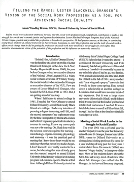 Lester Blackwell Granger's Vision of the Social Work Profession As a Tool for Achieving Racial Equality