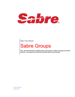 Sabre Groups