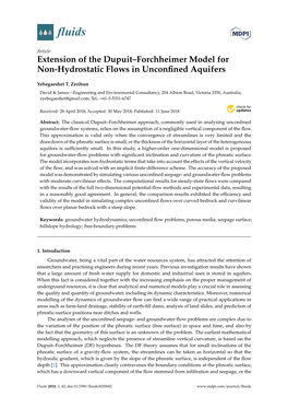 Extension of the Dupuit–Forchheimer Model for Non-Hydrostatic Flows in Unconﬁned Aquifers