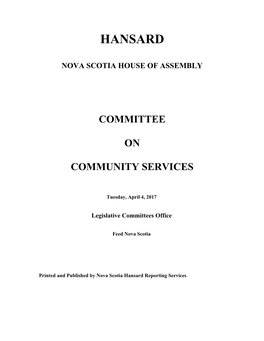 Committee on Community Services