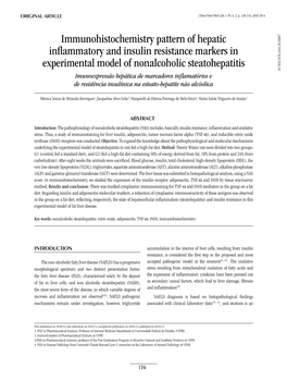 Immunohistochemistry Pattern of Hepatic Inflammatory and Insulin Resistance Markers in Experimental Model of Nonalcoholic Steato