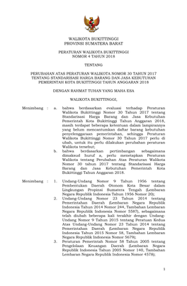 Walikota Bukittinggi Provinsi Sumatera Barat