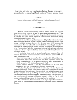 Sea Water Intrusion and Correlated Pollution: the Case of Mercury Contamination of Coastal Aquifers in Southern Tuscany (Central Italy)