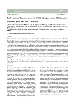 In Chloroplast Genomes of Glycine Species