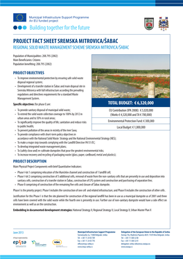 Project Fact Sheet Sremska Mitrovica/Šabac – Regional Solid