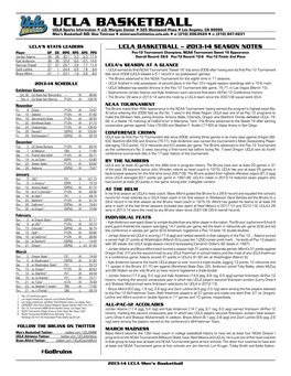 UCLA BASKETBALL UCLA Sports Information L J.D