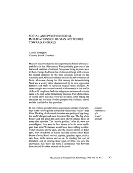 Social and Psychological Implications of Human Attitudes Toward Animals