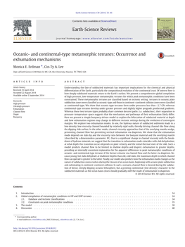 Oceanic- and Continental-Type Metamorphic Terranes: Occurrence and Exhumation Mechanisms