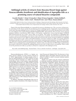 Antifungal Activity of Extracts from Atacama Desert Fungi Against