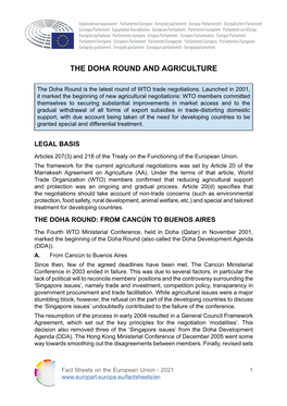 The Doha Round and Agriculture