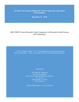 ARC-CREST (Ames Research Center Cooperative for Research in Earth Science and Technology) Earth Science Focus