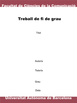 Treball De Fi De Grau