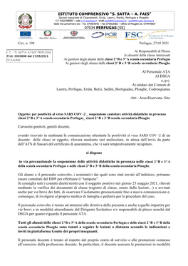 Al Personale ATA Al DSGA E, P.C. Ai Sindaci Dei Comuni Di Laerru, Perfugas, Erula, Bulzi, Sedini, Bortigiadas, Ploaghe, Codrongianus