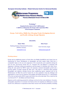 Europe, North Africa, Middle East: Diverging Trends, Overlapping Interests and Possible Arbitrage Through Migration