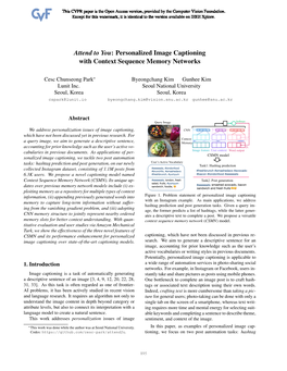 Personalized Image Captioning with Context Sequence Memory Networks