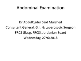 Abdominal Examination