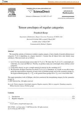 Tensor Envelopes of Regular Categories