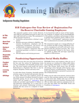 Fundraising Opportunities: Social Media Raffles IGR Undergoes One